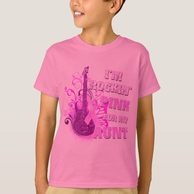 Camiseta Eu sou rosa de Rockin para minha tia (Frente)