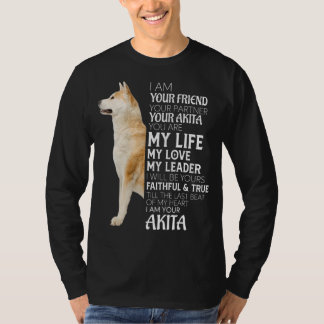 Camiseta Eu Sou Seu Amigo Seu Parceiro Seu Cachorro Akita M