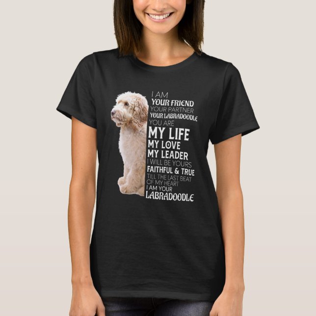 Camiseta Eu Sou Seu Amigo Seu Parceiro Seu Cão Labradoodle (Frente)