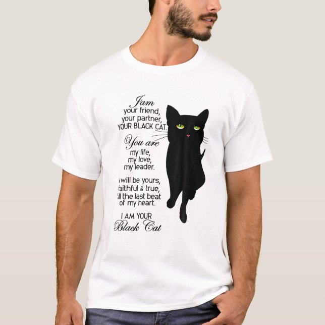 Camiseta Eu Sou Seu Amigo Seu Parceiro Seu Gato Negro (Frente)