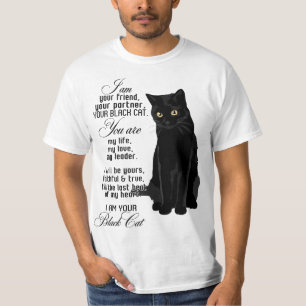 Camiseta Eu Sou Seu Amigo Seu Parceiro Seu Gato Negro Você