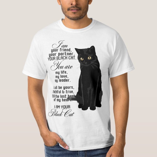 Camiseta Eu Sou Seu Amigo Seu Parceiro Seu Gato Negro Você  (Frente)