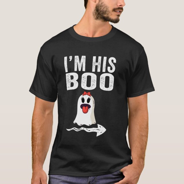 Camiseta Eu Sou Seu Boo Halloween Correspondendo Casal Paja (Frente)