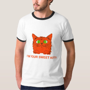 Camiseta Eu Sou Seu Gatinho Doce - Gato Vermelho pelo artis
