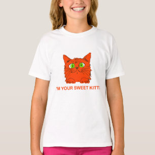 Camiseta Eu Sou Seu Gatinho Doce - Gato Vermelho pelo artis