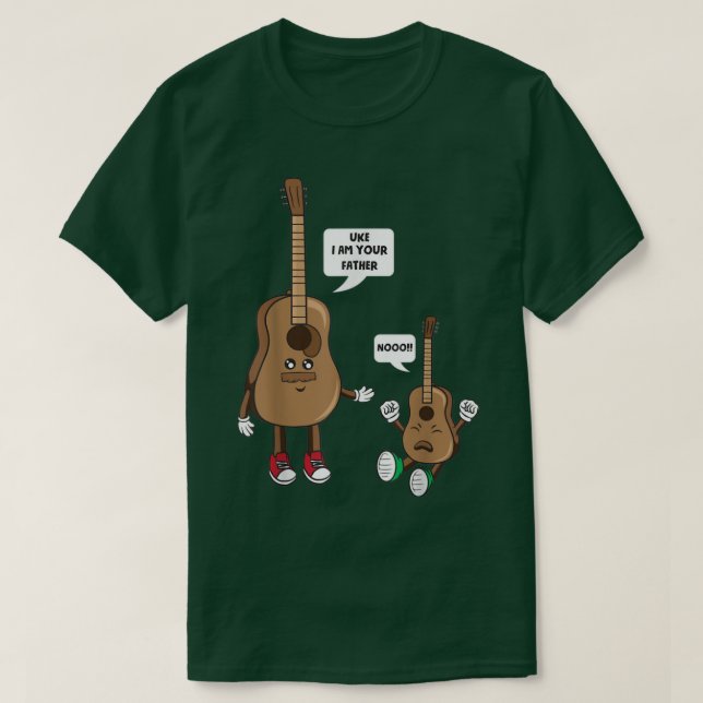 Camiseta Eu Sou Seu Pai Engraçado Guitarra Ukulele Player M (Frente do Design)