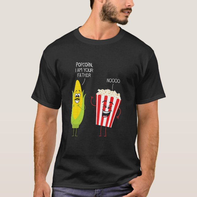 Camiseta Eu Sou Seu Pai Não Engraçado Pipoca Pipoca Pipoca (Frente)