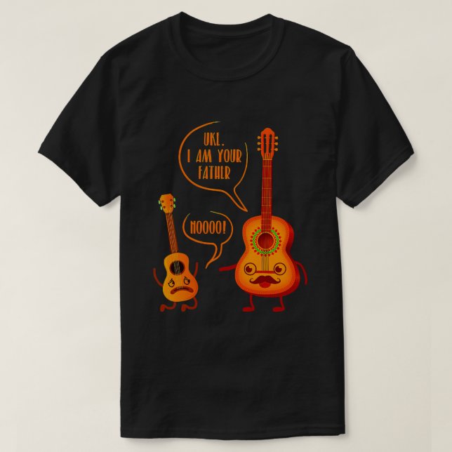 Camiseta Eu Sou Seu Pai Ukulele Guitar Music (Frente do Design)