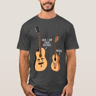 Camiseta Eu sou seu pai, violão engraçado e ukulele