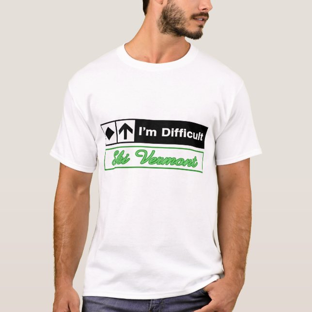 Camiseta Eu sou sinal difícil da fuga do esqui (Frente)