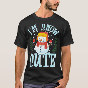 Camiseta Eu sou Snow Cute Winter Time Weather Snowman Chris