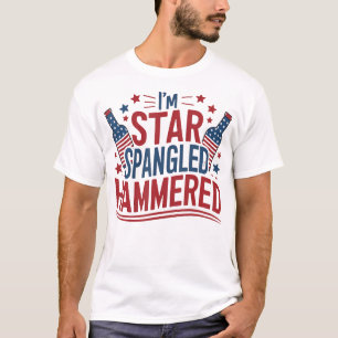 Camiseta Eu Sou Star Spangled Hammered Engraçado 4 De Julho