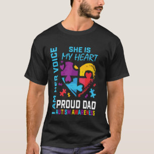Camiseta Eu Sou Sua Voz Ela É Meu Coração Filha Autismo Ava