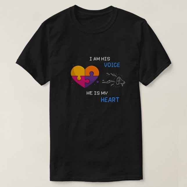 CAMISETA EU SOU SUA VOZ   ELE É MEU CORAÇÃO (Frente do Design)