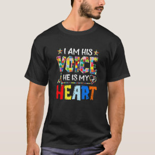 Camiseta Eu Sou Sua Voz Ele É Meu Coração Autismo Sensibili