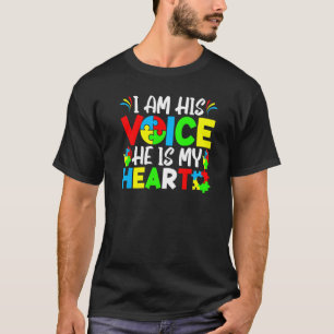Camiseta Eu Sou Sua Voz Ele É Meu Coração Orgulhosa Mãe Aut