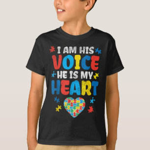 Camiseta Eu Sou Sua Voz Ele É Minha Consciência Do Autismo