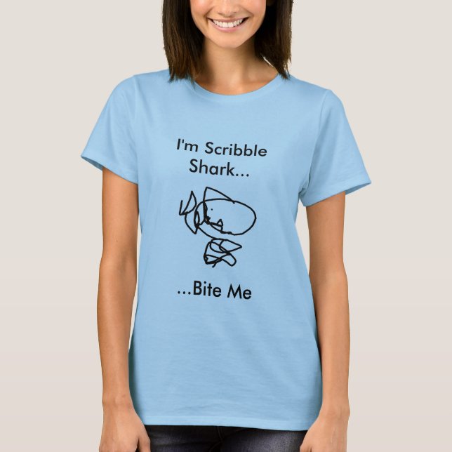 Camiseta Eu sou T do tubarão do Scribble (Frente)