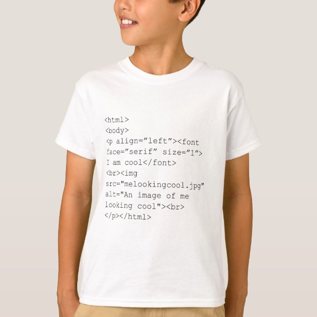 Camiseta "Eu sou" T legal da codificação do HTML (Frente)