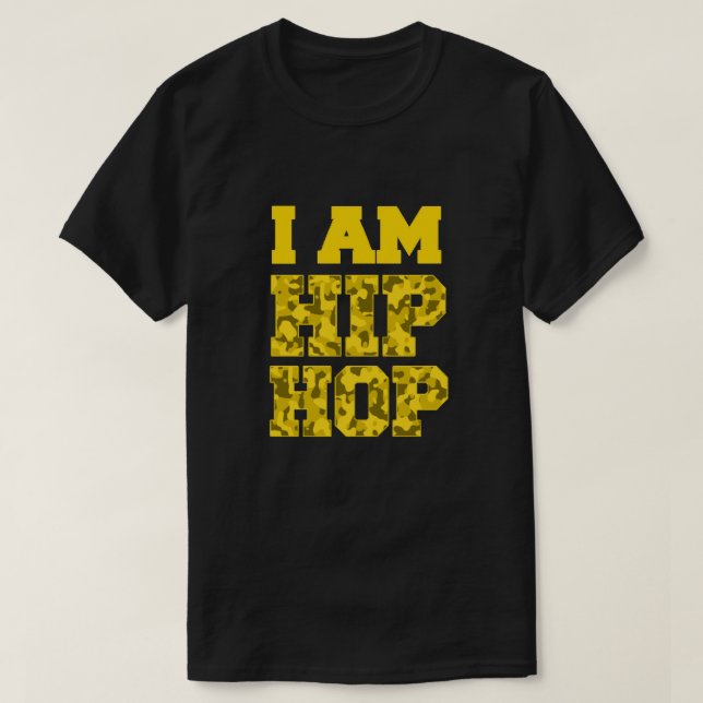 Camiseta EU SOU t-shirt da camuflagem de HIP HOP (Frente do Design)