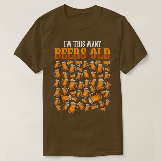 Camiseta Eu sou tantas cervejas 70 aniversário de 70 anos (Frente do Design)