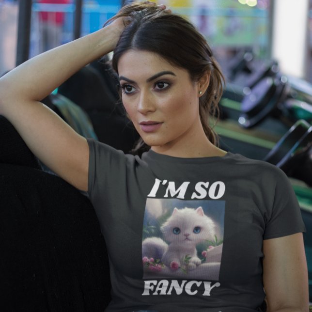 CAMISETA EU SOU TÃO RICO DE CAÇADORES BRANCOS DE GATO GRAND (Criador carregado)