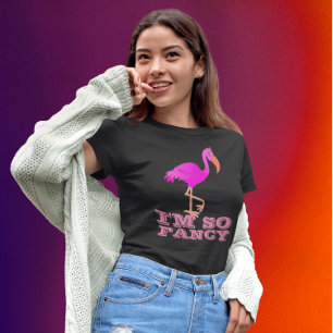 CAMISETA EU SOU TÃO RICO FLAMINGO SENHORAS T-SHIRTS CAMISET