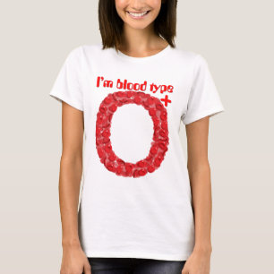 Camiseta Eu sou tipo sanguíneo O positivo
