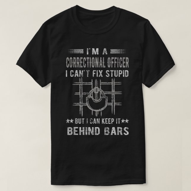 Camiseta Eu sou um agente correcional. Correções engraçadas (Frente do Design)
