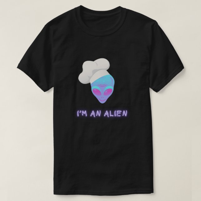 Camiseta EU SOU UM ALIENÍGENA - Chef (Frente do Design)