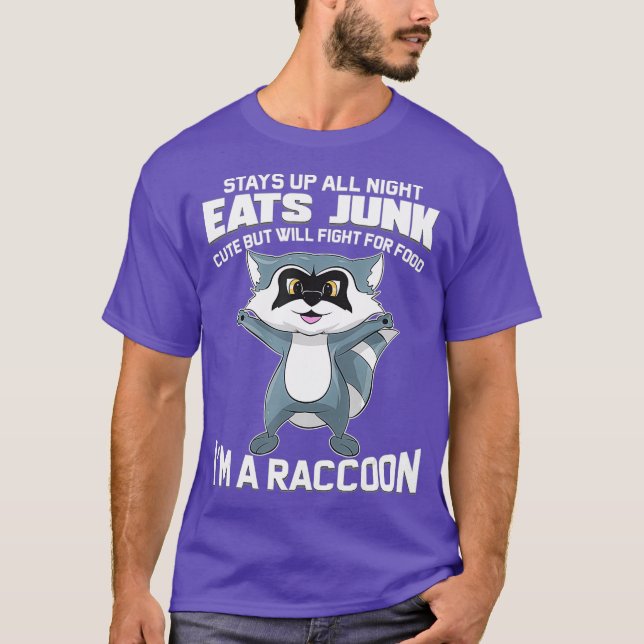 Camiseta Eu sou um animal engraçado da Raccoon presente par (Frente)