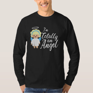 Camiseta Eu sou um anjo doce Namorada Hallowe engraçado