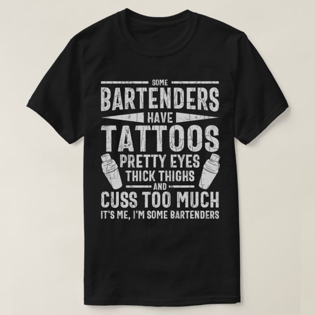 Camiseta Eu Sou Um Barman Engraçado Bartending Bar Bebe (Frente do Design)