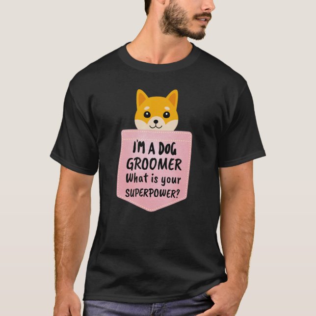 Camiseta Eu sou um Cachorro, o que é seu super poder engraç (Frente)