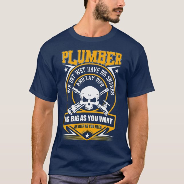 Camiseta Eu Sou Um Canalizador Que Posso Lay Pipe (Frente)
