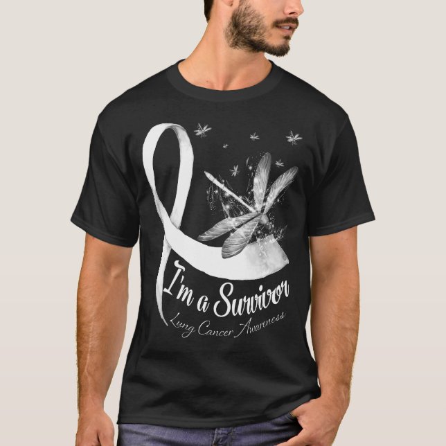Camiseta Eu sou um Cancer de Dragonfly Sobrevivente (Frente)