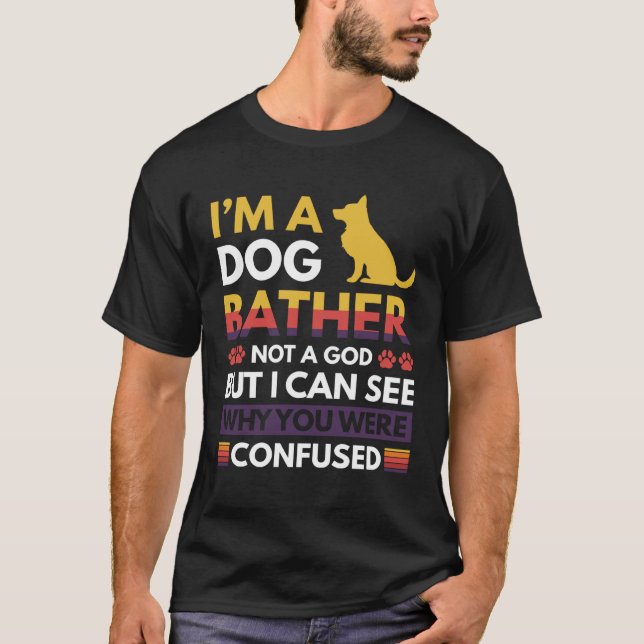 Camiseta Eu sou um cão, não um Deus (Frente)
