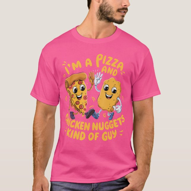 Camiseta Eu sou um cara de Pizza e Nuggets de Frango Engraç (Frente)