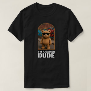 Camiseta Eu Sou Um Cara Gamer Arte de Urso Teddy Legal