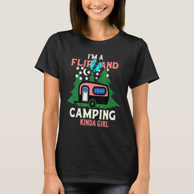 Camiseta Eu Sou Um Chinelos E Acampamento De Garotas (Frente)