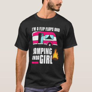 Camiseta Eu sou um Chinelos e acampamento tipo garota