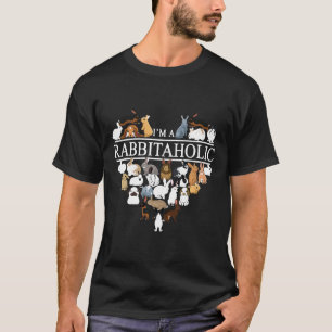 Camiseta Eu sou um coelho Aglês Rabbitaholic Coelho Engraça
