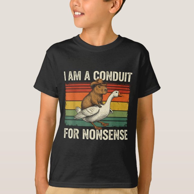Camiseta Eu Sou Um Conduto Para Bobagens Capivara Ganso Eng (Frente)