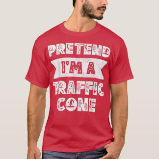 Camiseta Eu Sou Um Cone De Trânsito Costume Laranja Preguiç