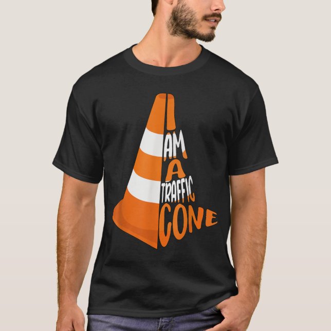 Camiseta Eu Sou Um Cone De Trânsito Laranja Preguiçoso Fáci (Frente)