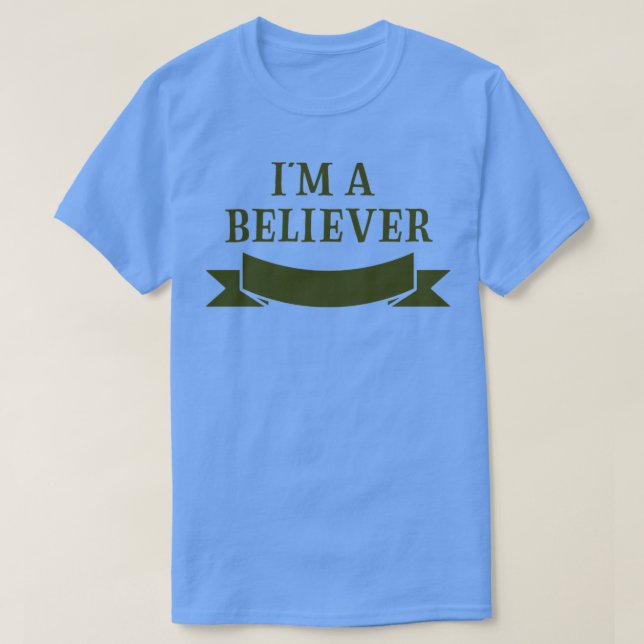 Camiseta Eu sou um crente verde (Frente do Design)