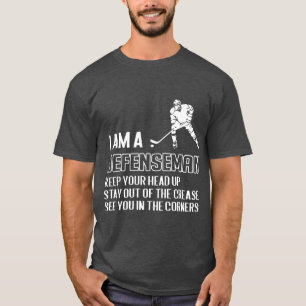 Camiseta Eu sou um defensor jogo de hóquei retro vintage