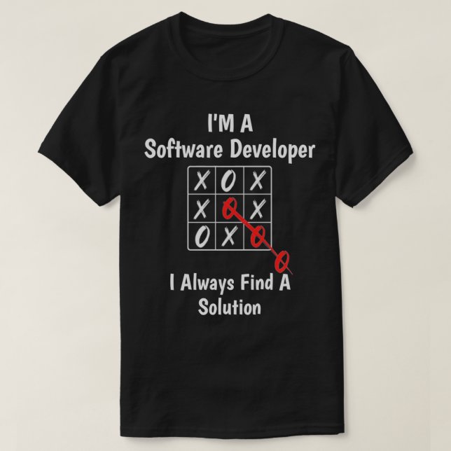 Camiseta Eu sou um desenvolvedor de software Eu sempre enco (Frente do Design)