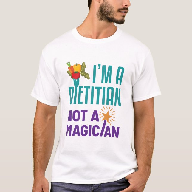 Camiseta Eu sou um Dietitiano não um mágico (Frente)