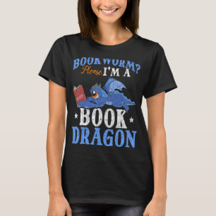 Camiseta Eu Sou Um Dragão De Livro Lendo Livros Dragando Li